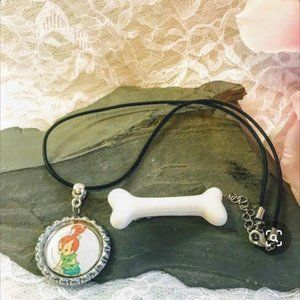 1 Pcs Bone Hair Clip Pebbles And FREE Necklace.